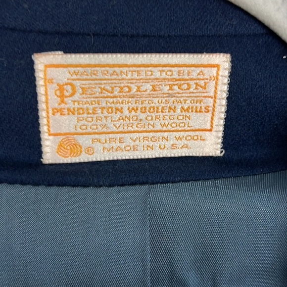 Pendleton Vintage 100% Wool Blazer Jacket Navy Blue Academia Classic Career - Picture 4 of 12